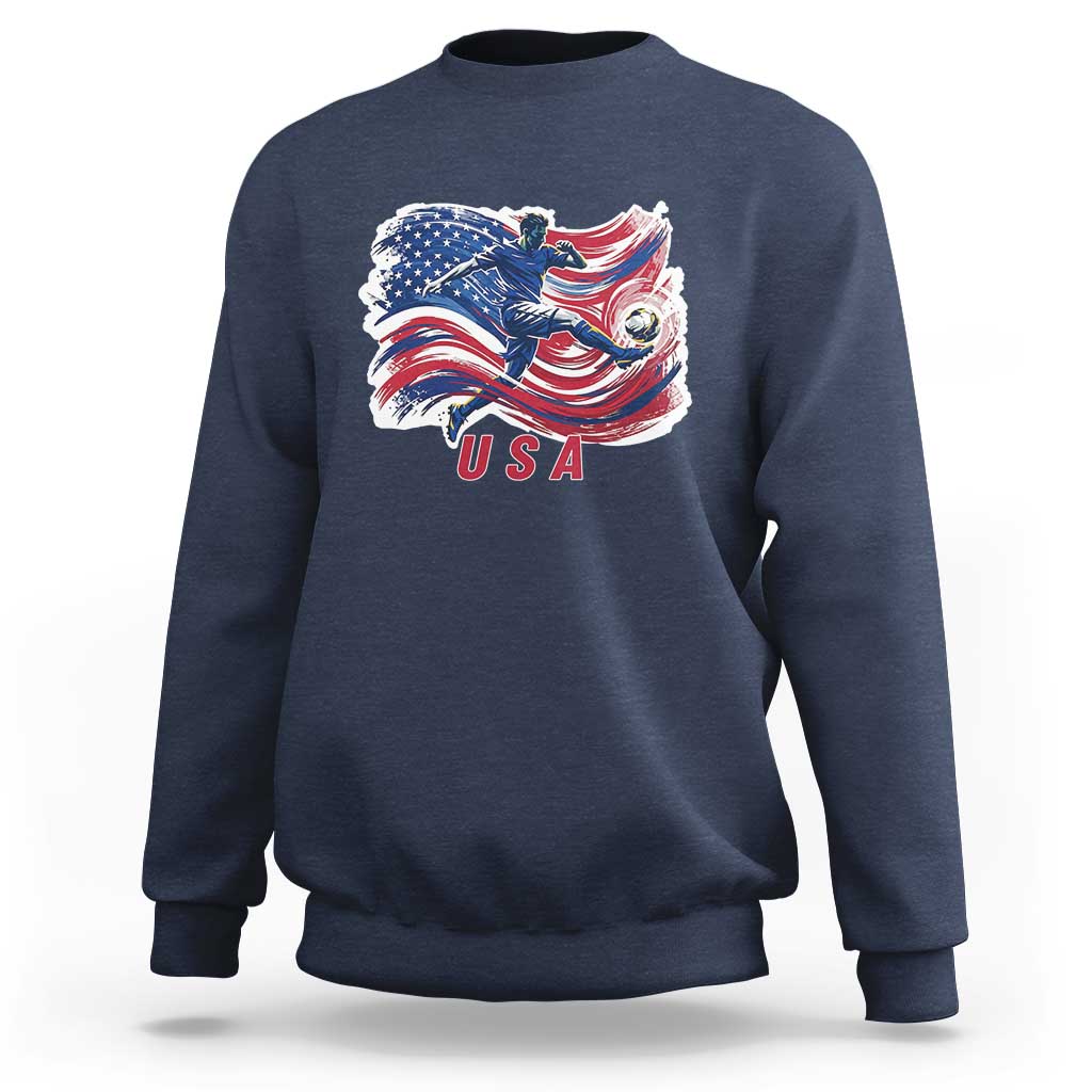 USA Soccer Fan American Flag Sweatshirt