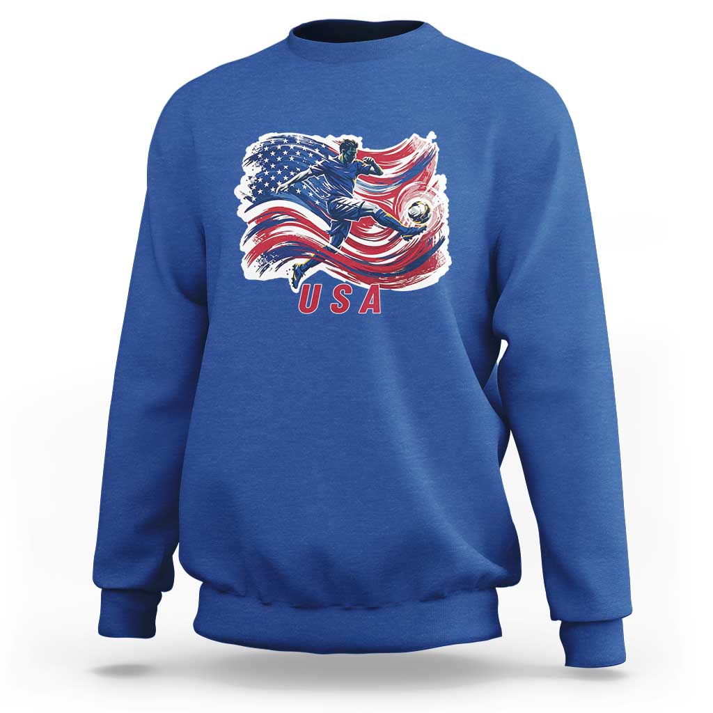 USA Soccer Fan American Flag Sweatshirt