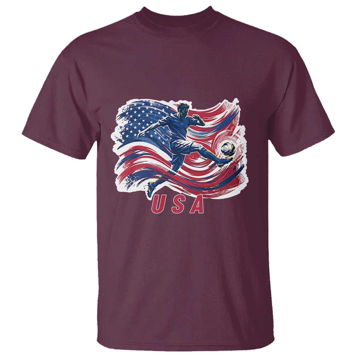 USA Soccer Fan American Flag T Shirt