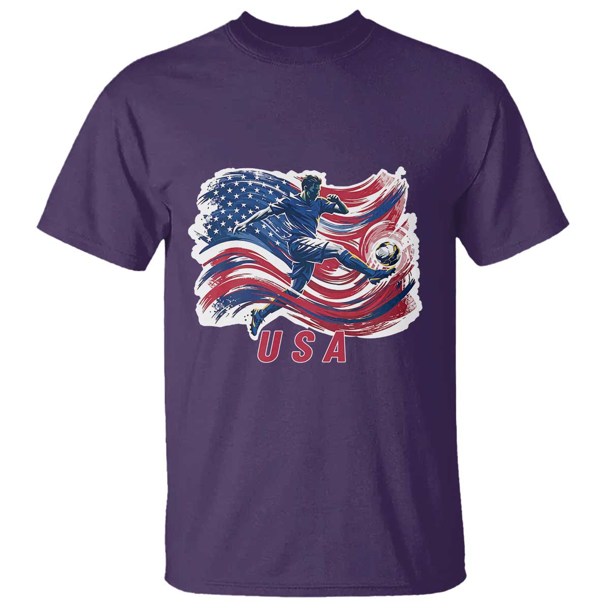 USA Soccer Fan American Flag T Shirt