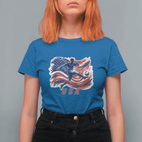 USA Soccer Fan American Flag T Shirt For Women