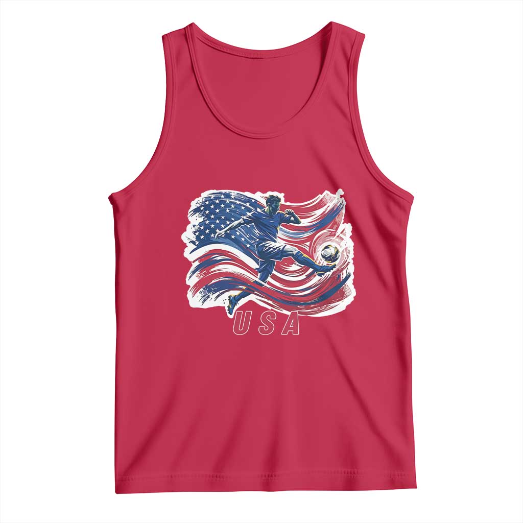 USA Soccer Fan American Flag Tank Top