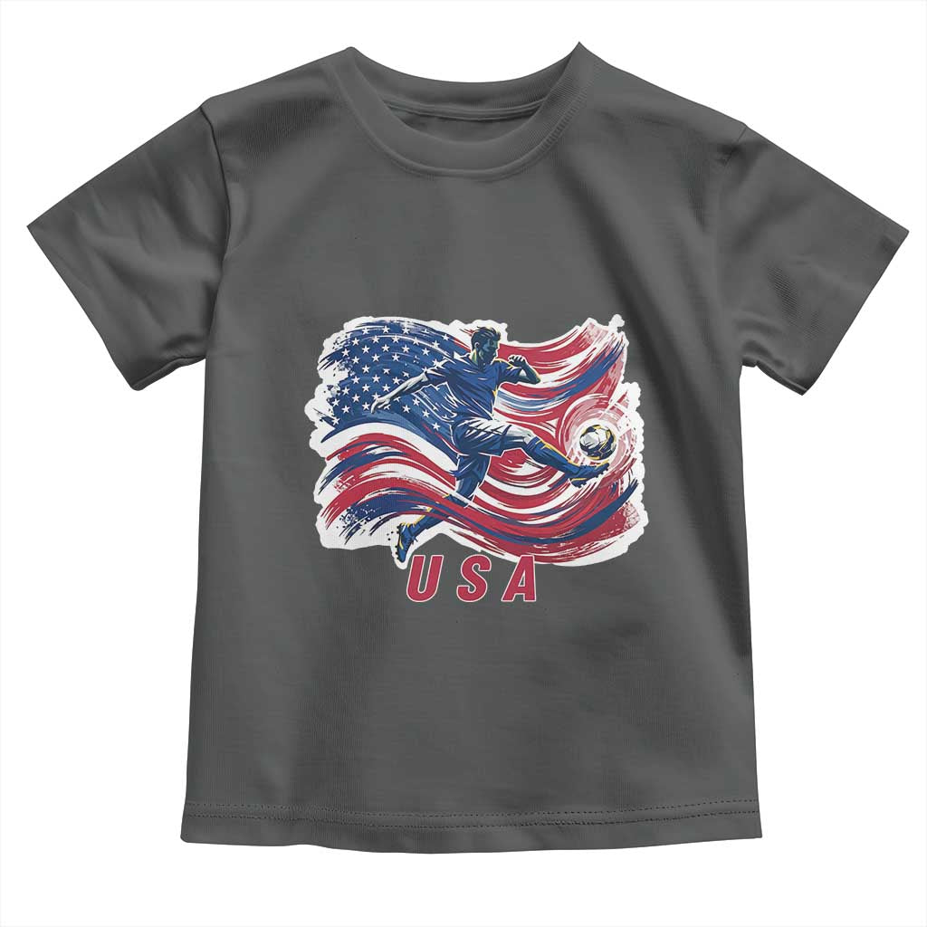 USA Soccer Fan American Flag Toddler T Shirt