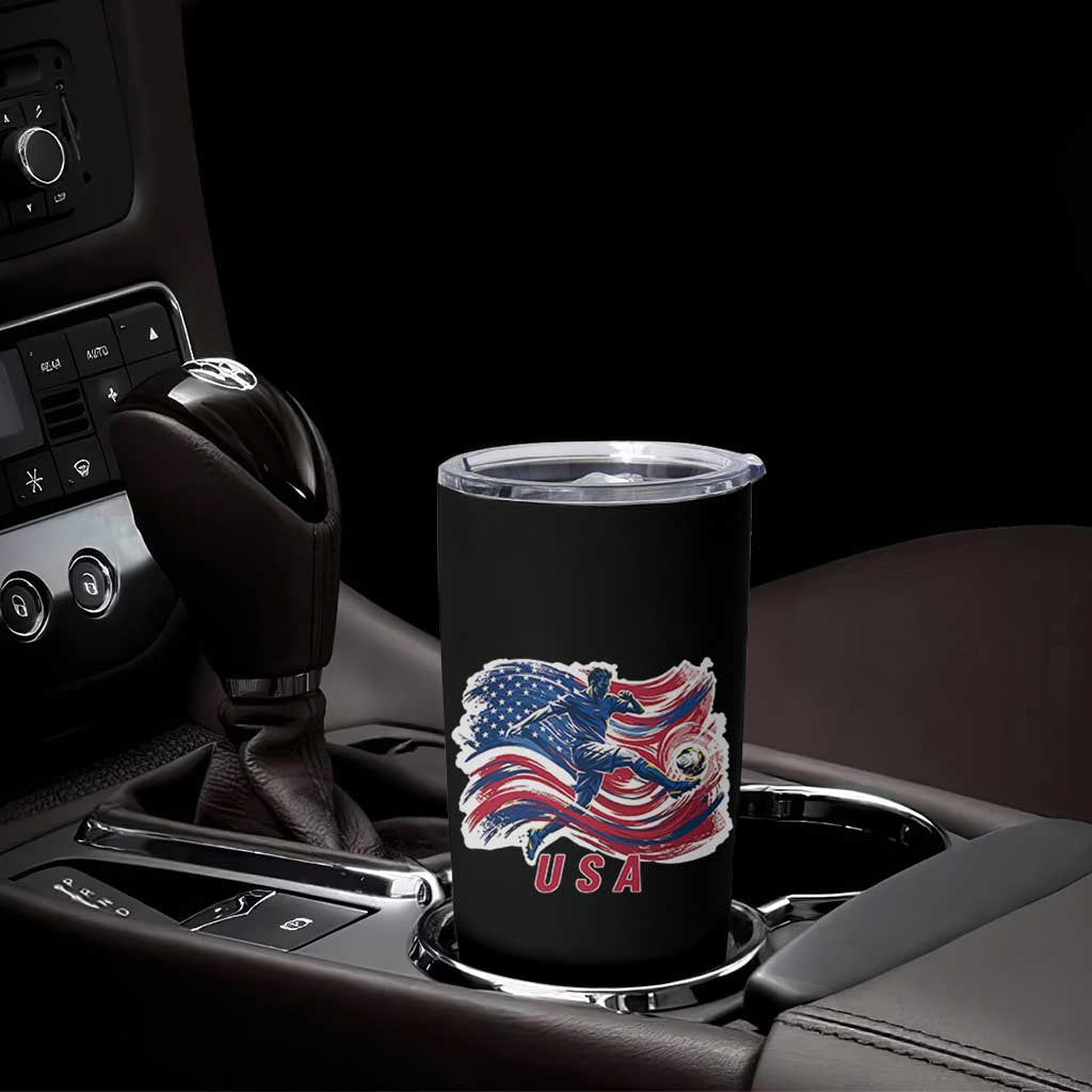 USA Soccer Fan American Flag Tumbler Cup