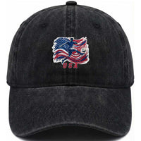 USA Soccer Fan American Flag Washed Cotton Baseball Cap