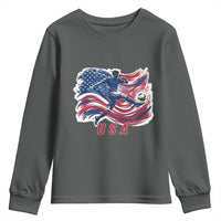 USA Soccer Fan American Flag Youth Sweatshirt