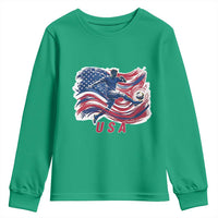 USA Soccer Fan American Flag Youth Sweatshirt