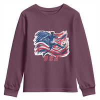 USA Soccer Fan American Flag Youth Sweatshirt