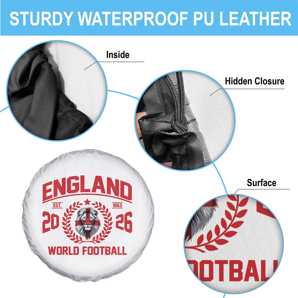 England Football Flag Spare Tire Cover Lion St George Cross Soccer Fan Patriotic
