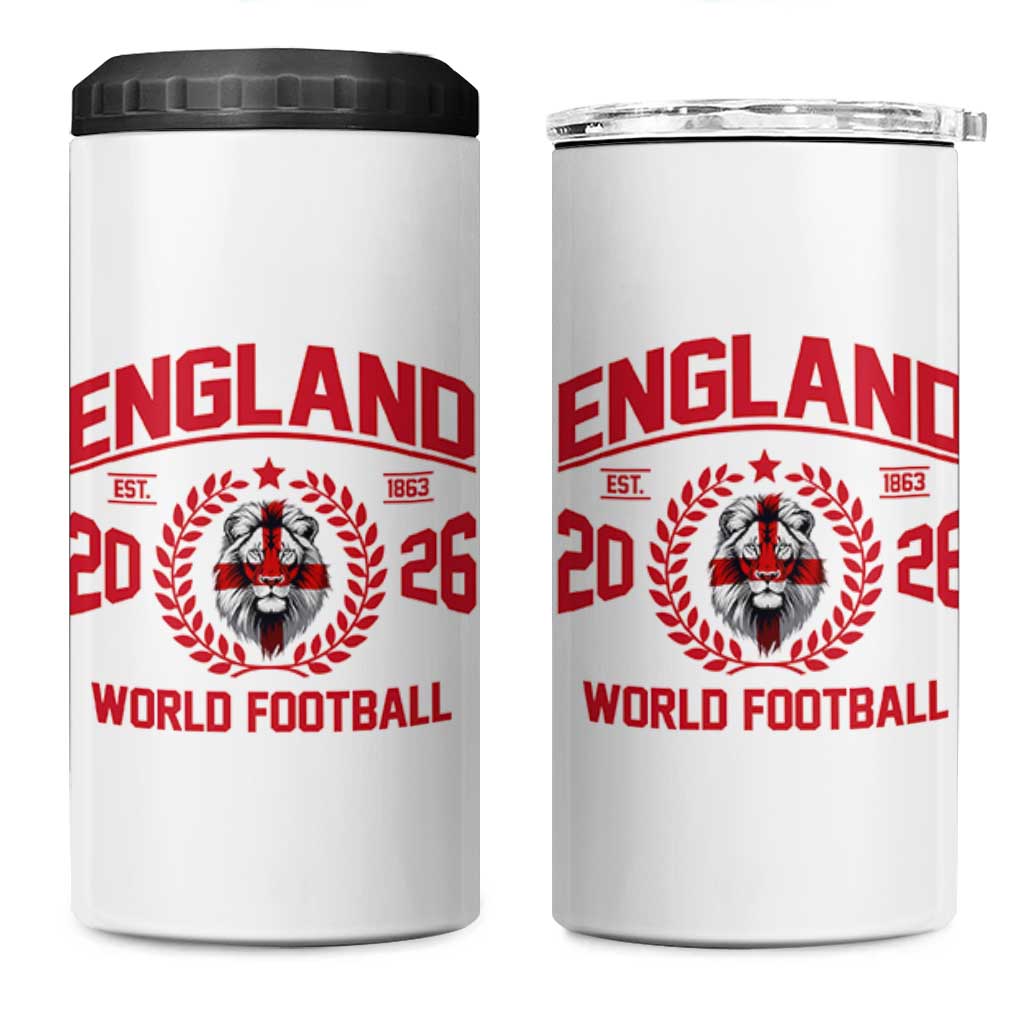 England Football Flag 4 in 1 Can Cooler Tumbler Lion St George Cross Soccer Fan Patriotic