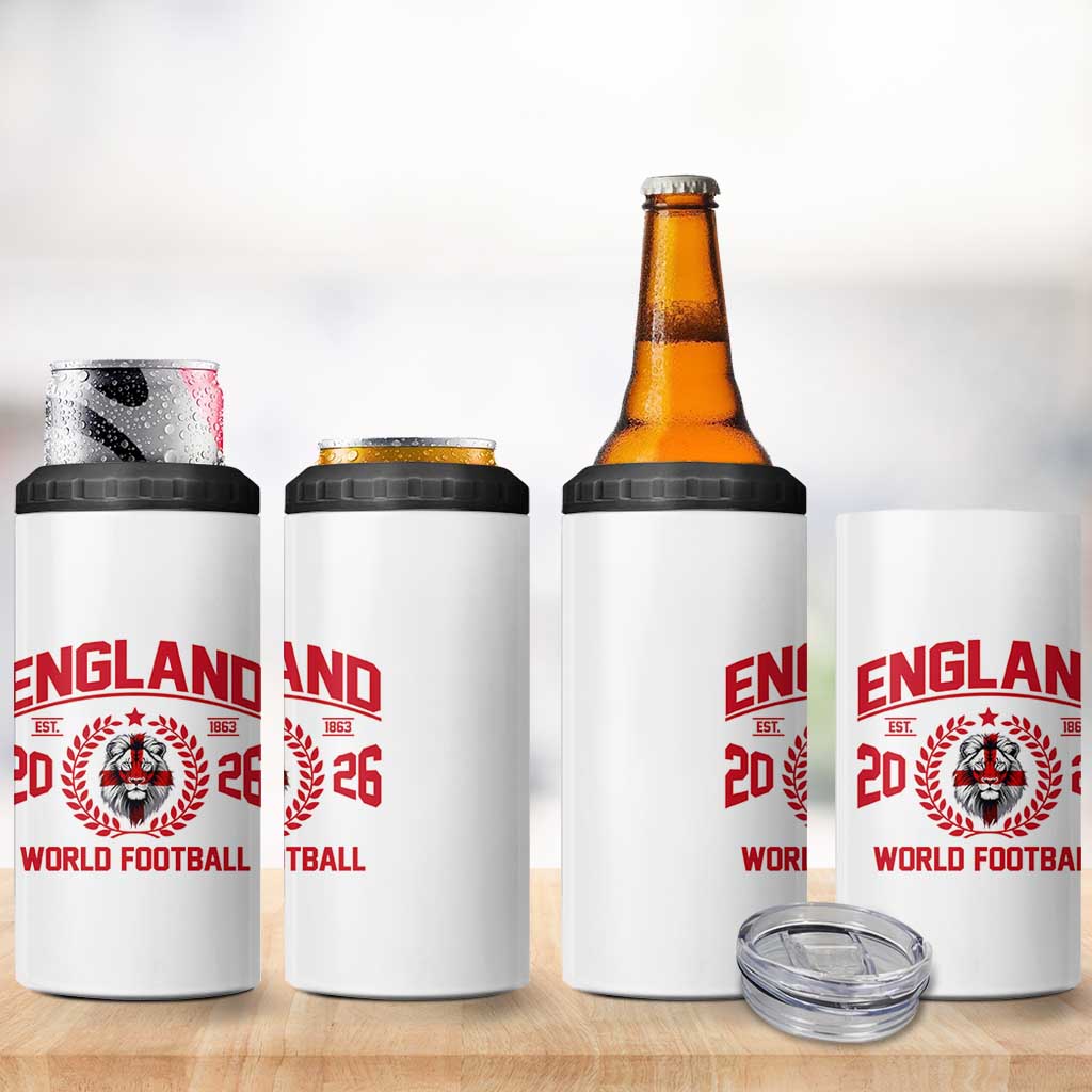 England Football Flag 4 in 1 Can Cooler Tumbler Lion St George Cross Soccer Fan Patriotic