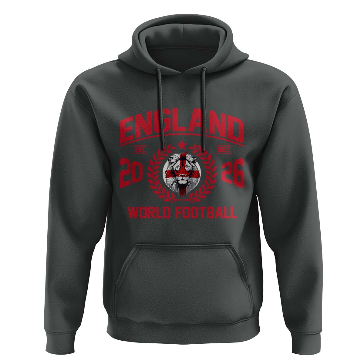 England Football Flag Hoodie Lion St George Cross Soccer Fan Patriotic