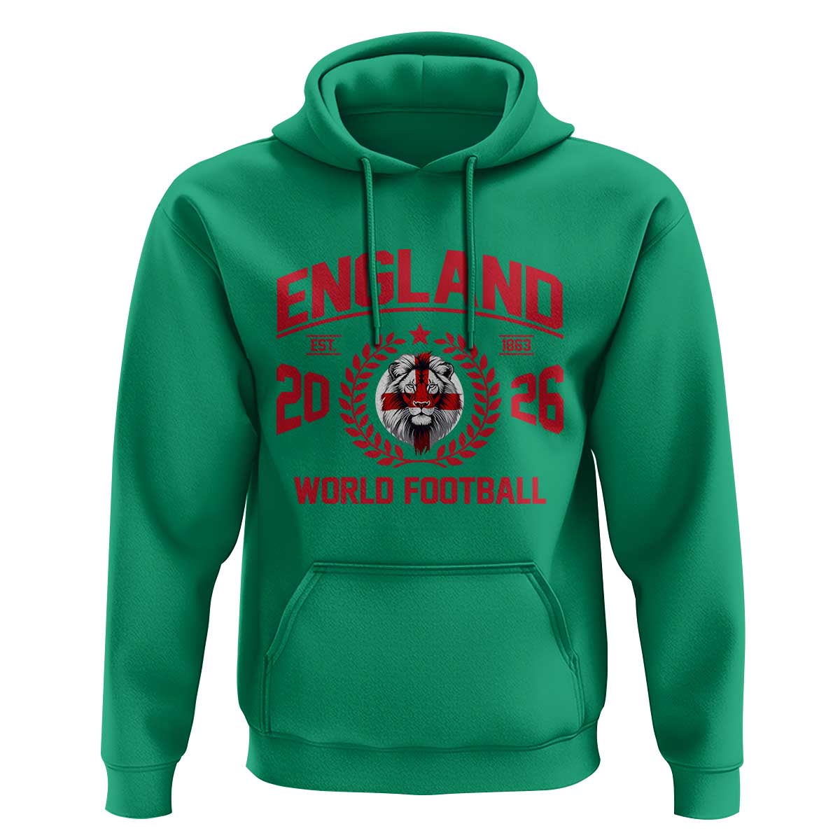 England Football Flag Hoodie Lion St George Cross Soccer Fan Patriotic