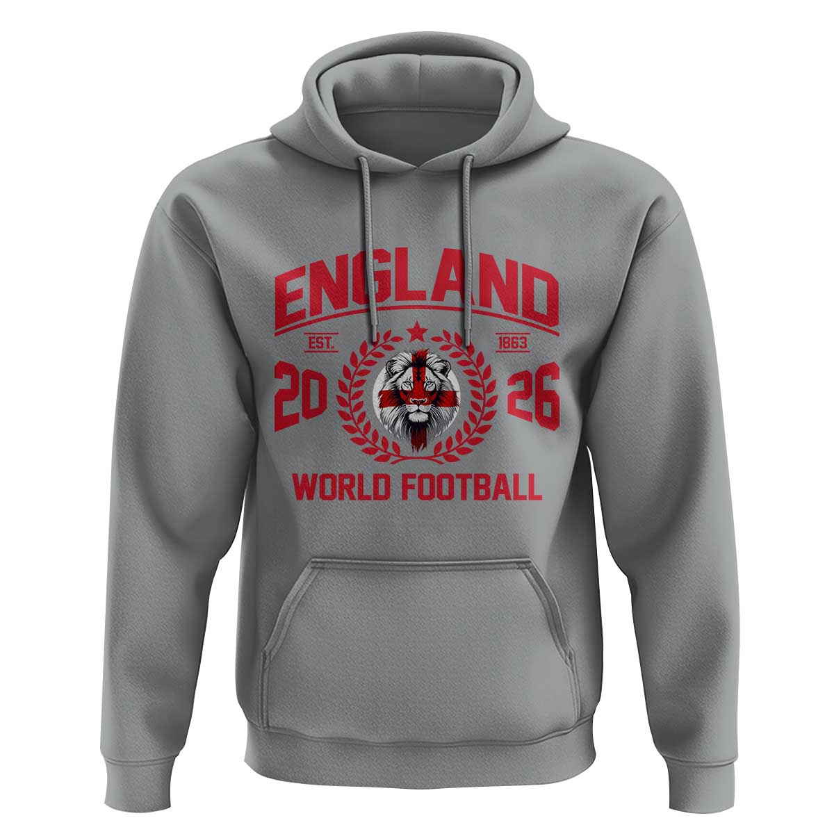 England Football Flag Hoodie Lion St George Cross Soccer Fan Patriotic