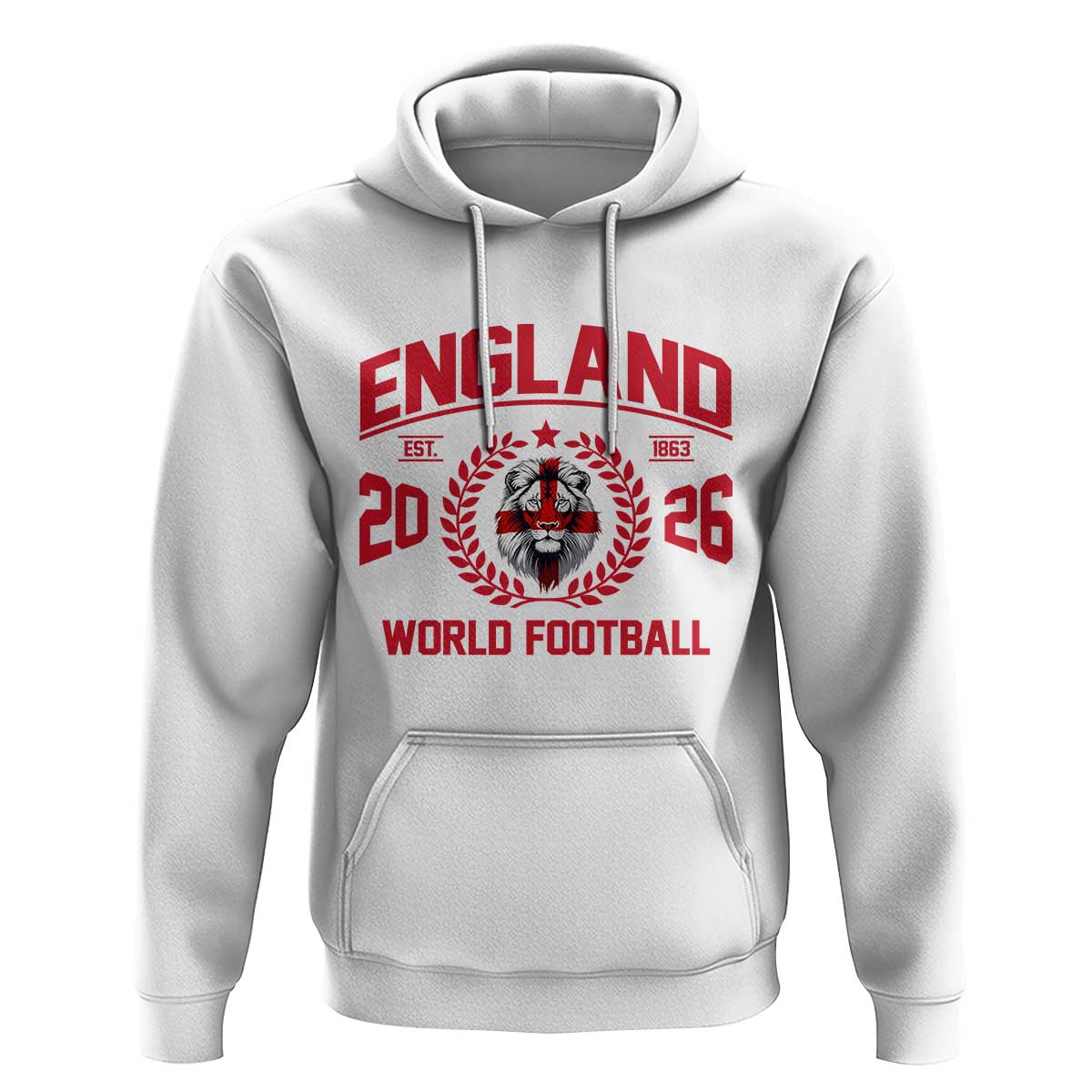 England Football Flag Hoodie Lion St George Cross Soccer Fan Patriotic