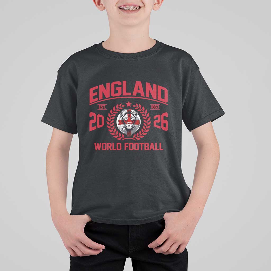 England Football Flag T Shirt For Kid Lion St George Cross Soccer Fan Patriotic