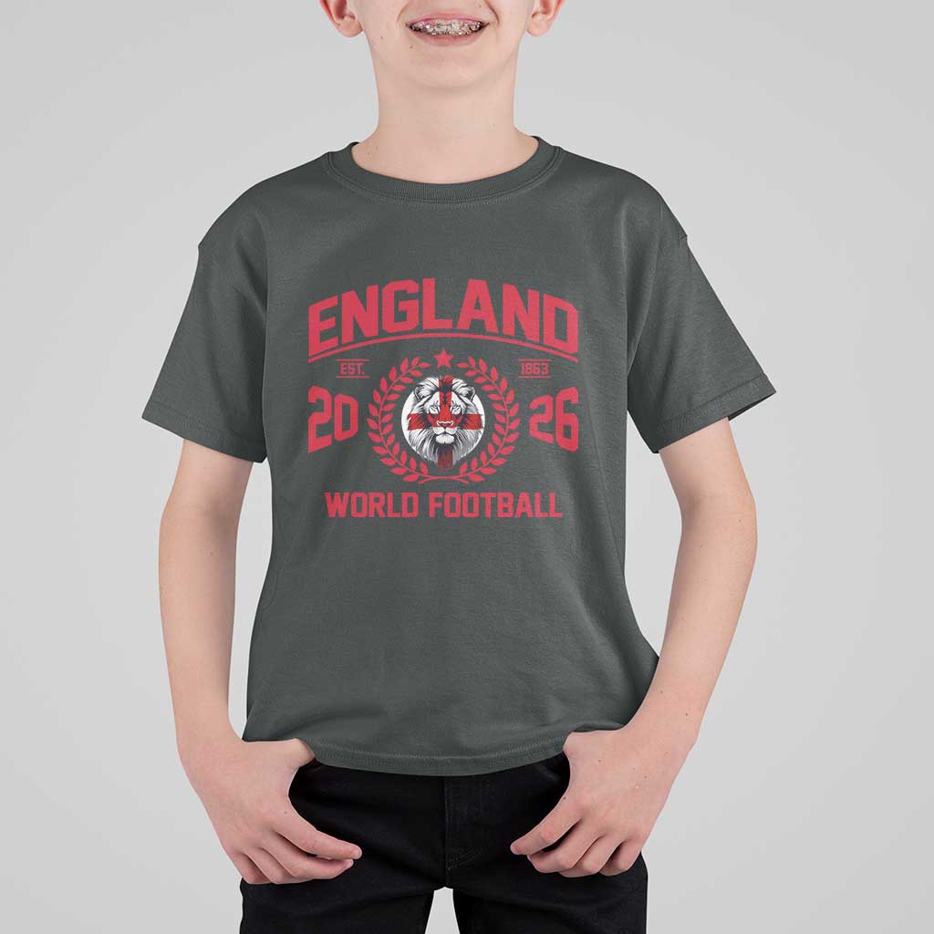 England Football Flag T Shirt For Kid Lion St George Cross Soccer Fan Patriotic
