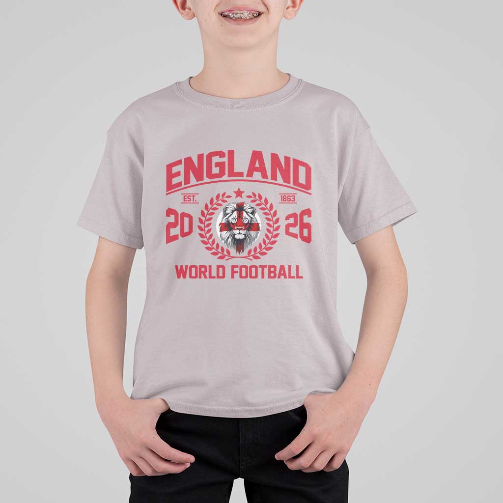 England Football Flag T Shirt For Kid Lion St George Cross Soccer Fan Patriotic