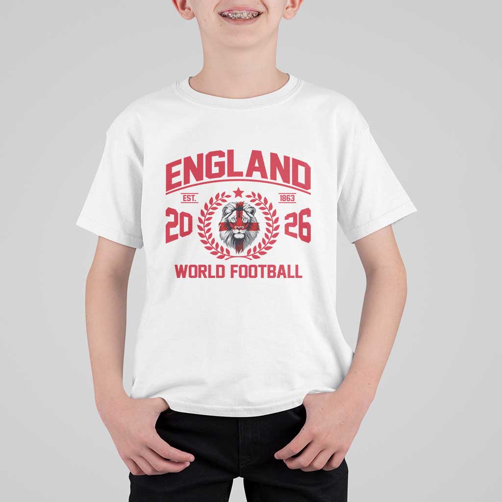 England Football Flag T Shirt For Kid Lion St George Cross Soccer Fan Patriotic