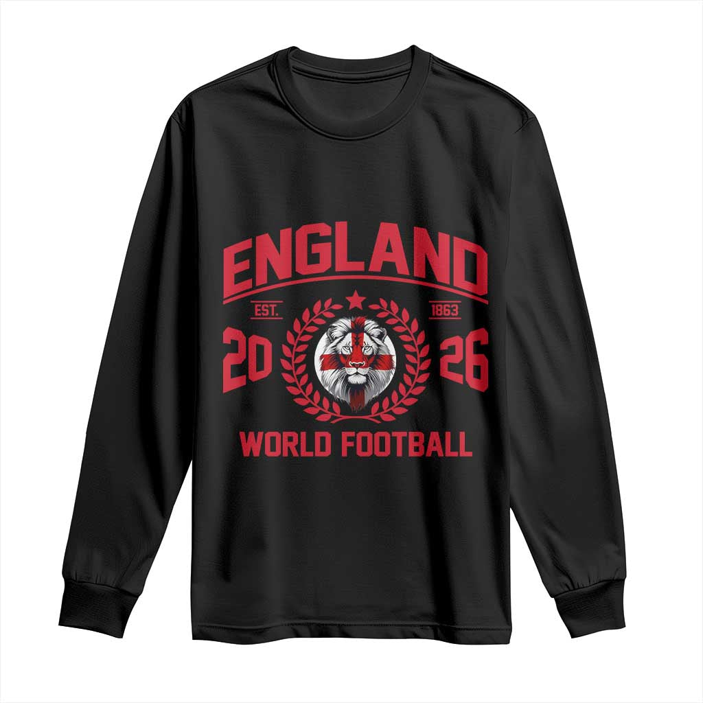England Football Flag Long Sleeve Shirt Lion St George Cross Soccer Fan Patriotic