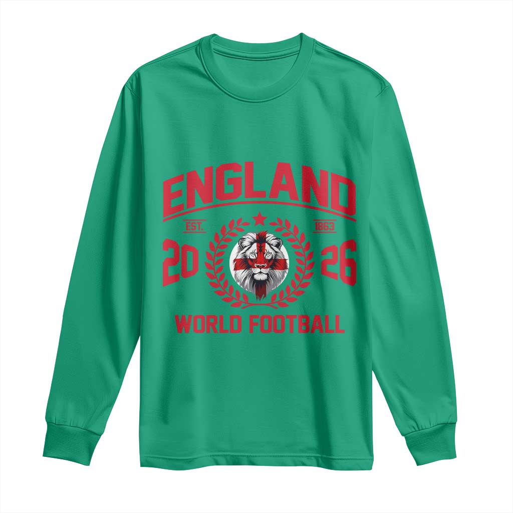 England Football Flag Long Sleeve Shirt Lion St George Cross Soccer Fan Patriotic