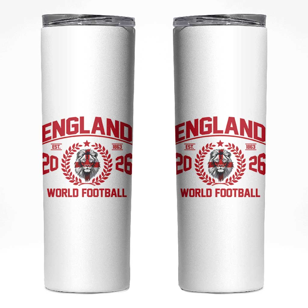 England Football Flag Skinny Tumbler Lion St George Cross Soccer Fan Patriotic
