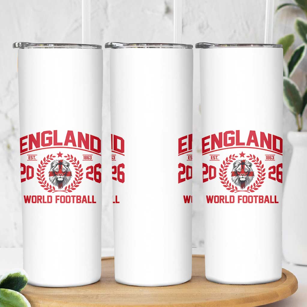 England Football Flag Skinny Tumbler Lion St George Cross Soccer Fan Patriotic