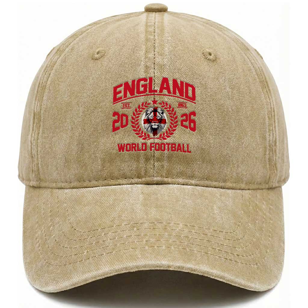 England Football Flag Washed Cotton Baseball Cap Lion St George Cross Soccer Fan Patriotic