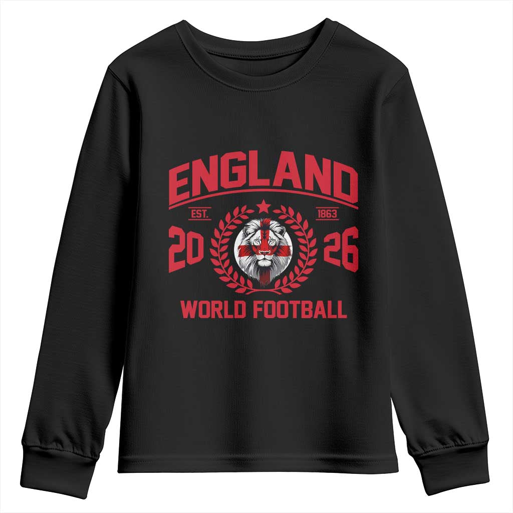 England Football Flag Youth Sweatshirt Lion St George Cross Soccer Fan Patriotic