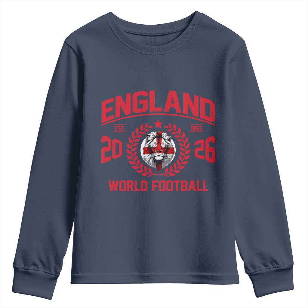 England Football Flag Youth Sweatshirt Lion St George Cross Soccer Fan Patriotic
