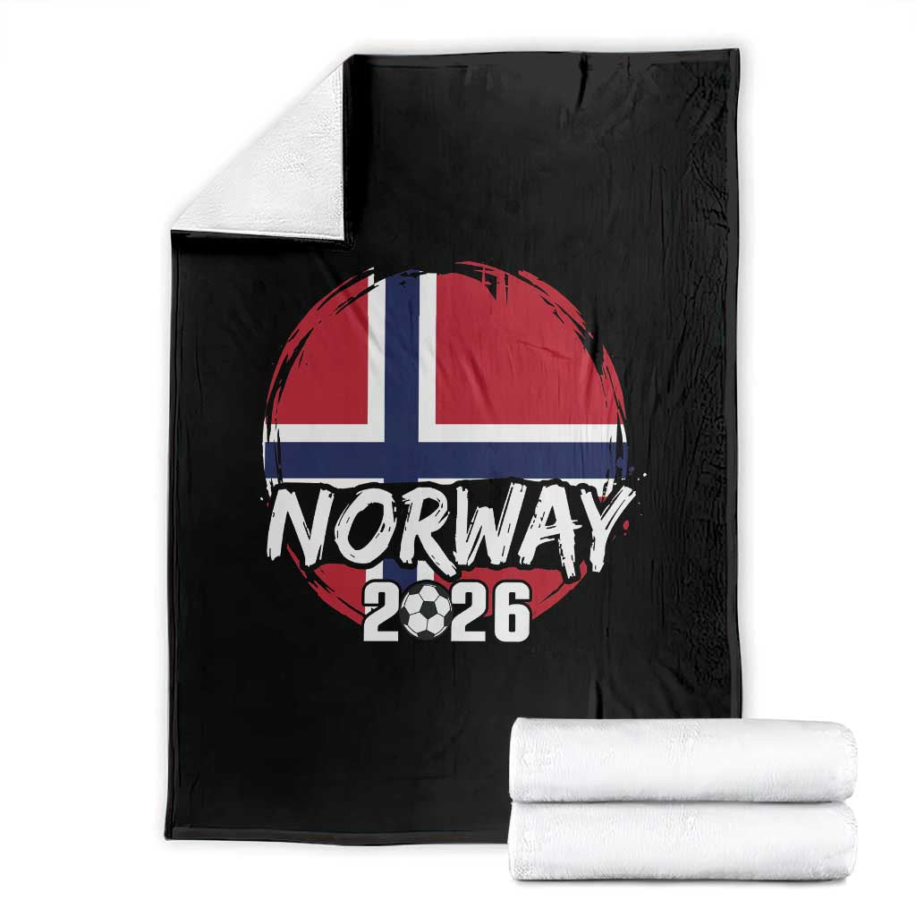 Norway 2026 Soccer Football Fan Norwegian Flag Throw Blanket