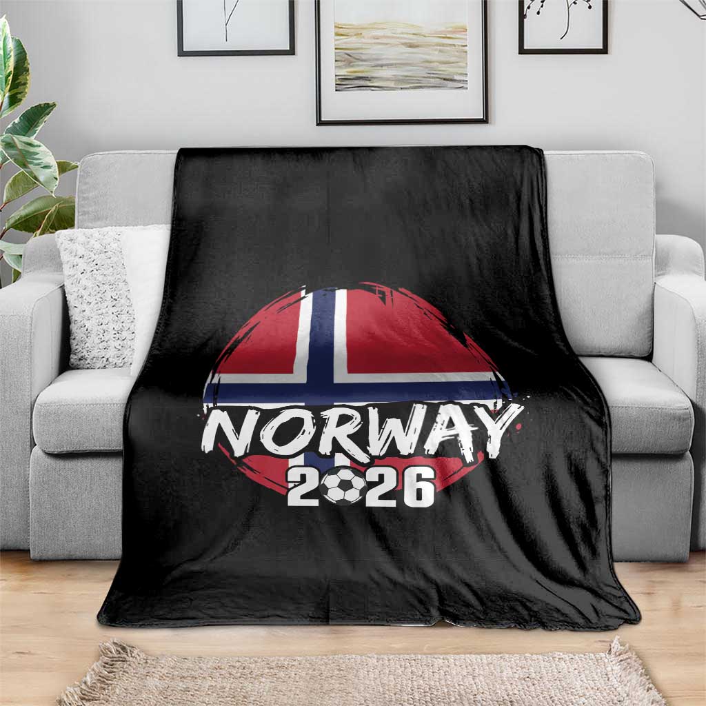 Norway 2026 Soccer Football Fan Norwegian Flag Throw Blanket