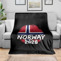 Norway 2026 Soccer Football Fan Norwegian Flag Throw Blanket