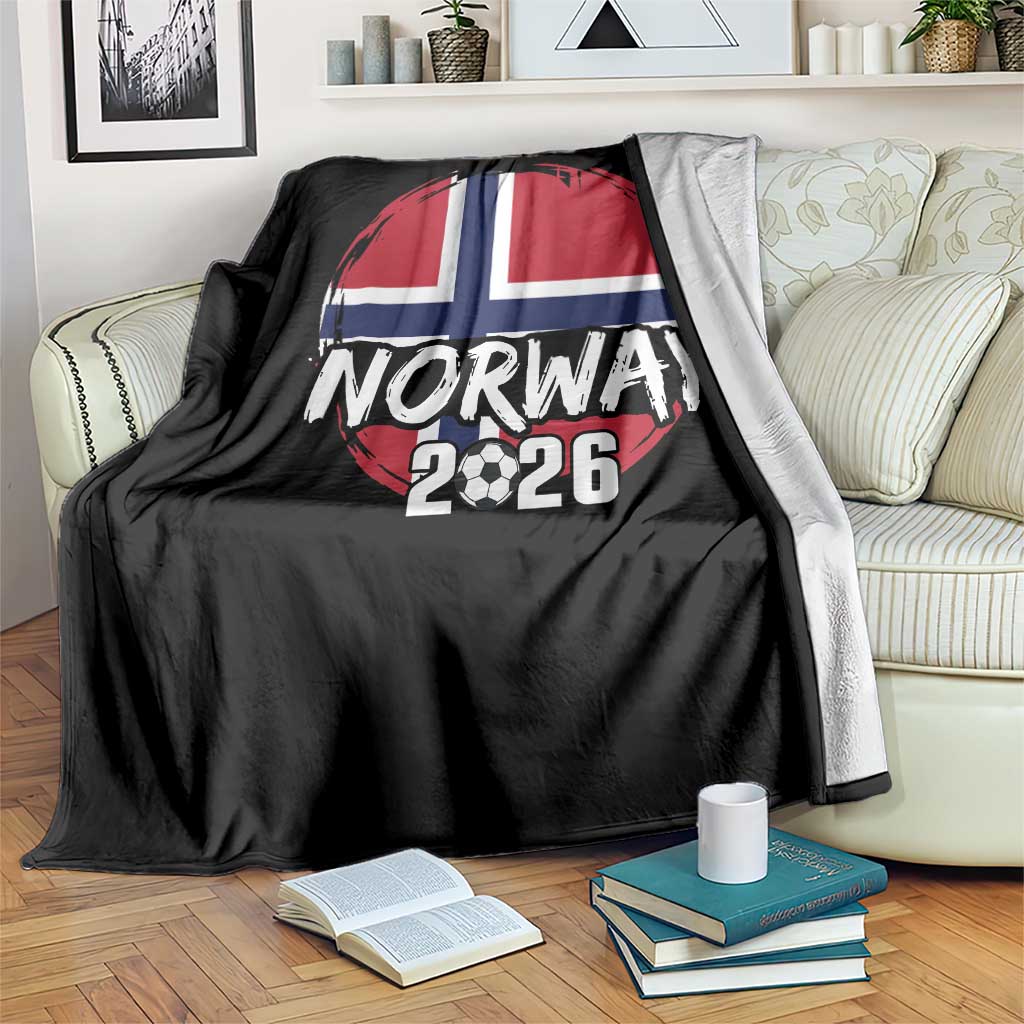 Norway 2026 Soccer Football Fan Norwegian Flag Throw Blanket