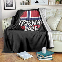 Norway 2026 Soccer Football Fan Norwegian Flag Throw Blanket