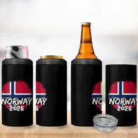 Norway 2026 Soccer Football Fan Norwegian Flag 4 in 1 Can Cooler Tumbler