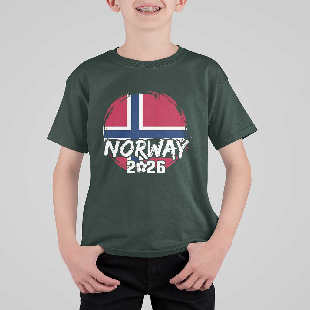 Norway 2026 Soccer Football Fan Norwegian Flag T Shirt For Kid