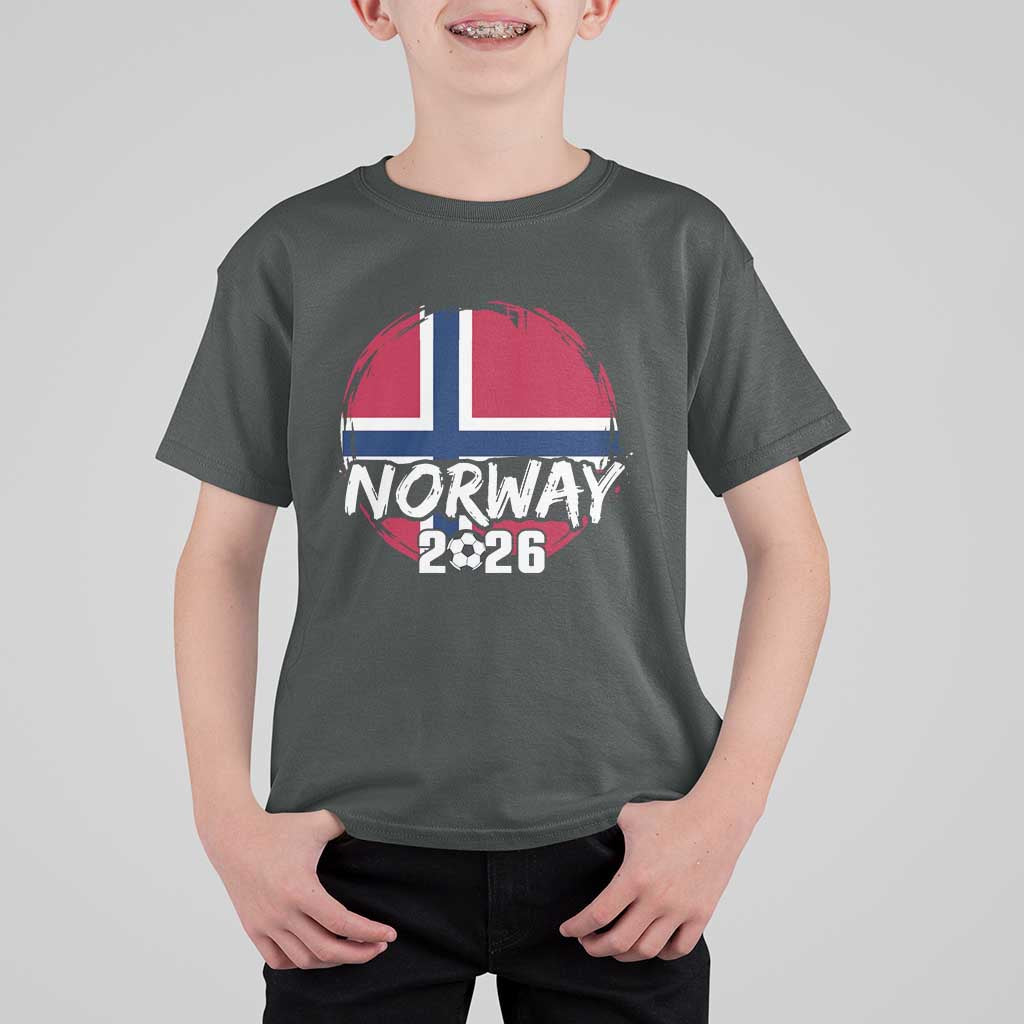 Norway 2026 Soccer Football Fan Norwegian Flag T Shirt For Kid