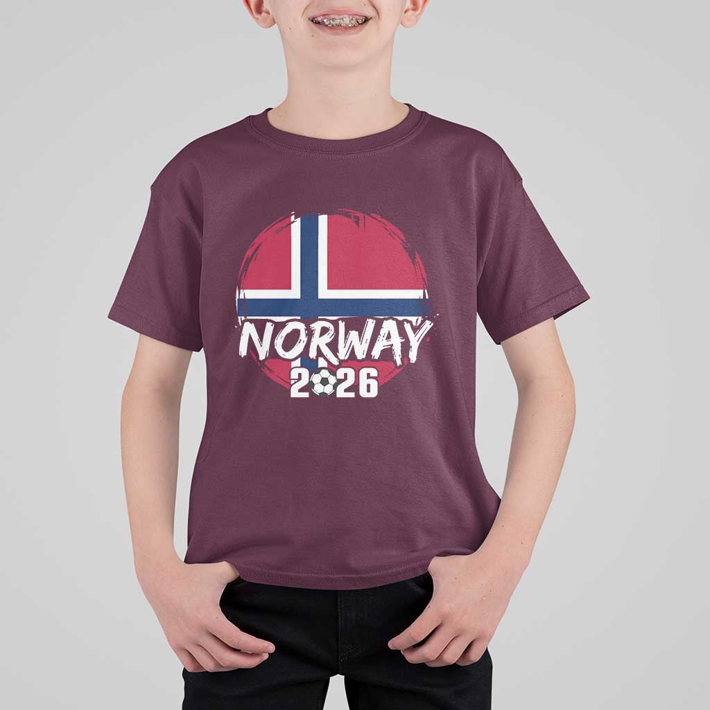 Norway 2026 Soccer Football Fan Norwegian Flag T Shirt For Kid