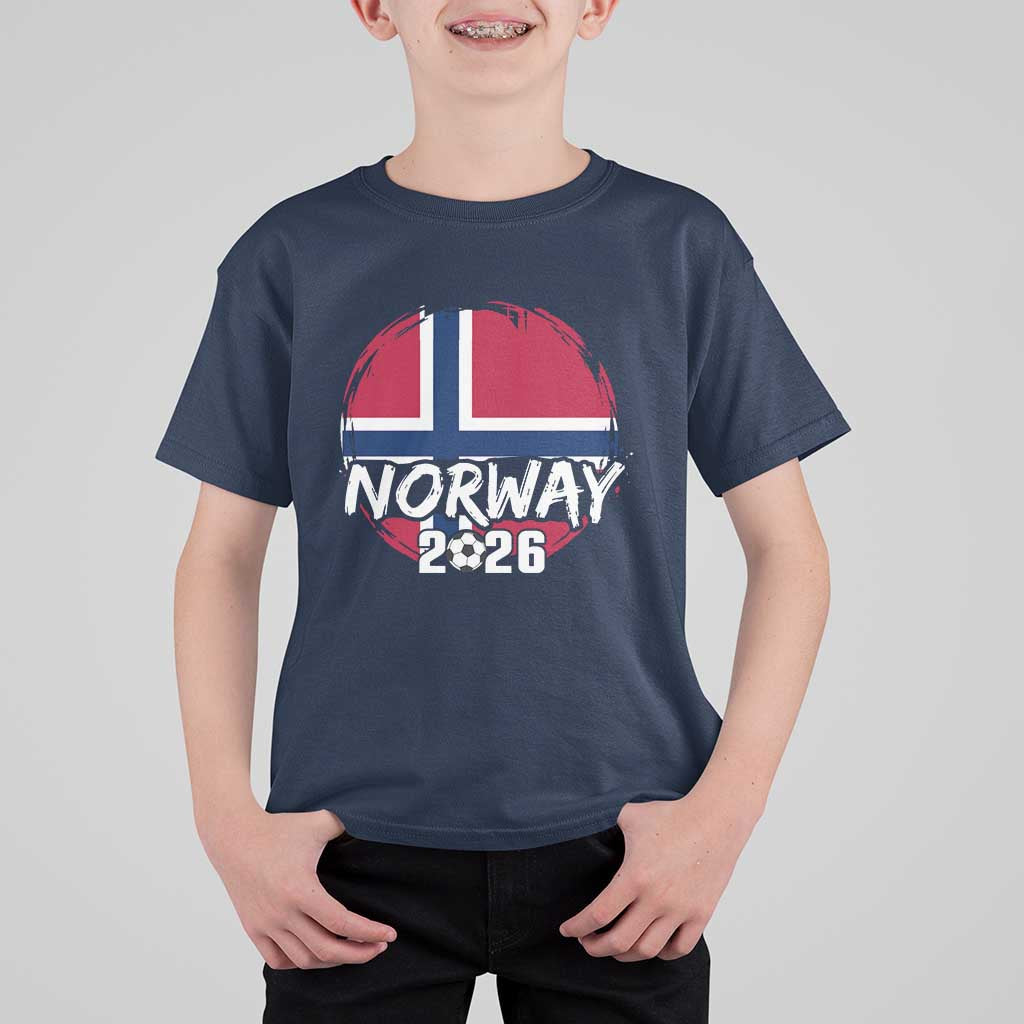 Norway 2026 Soccer Football Fan Norwegian Flag T Shirt For Kid