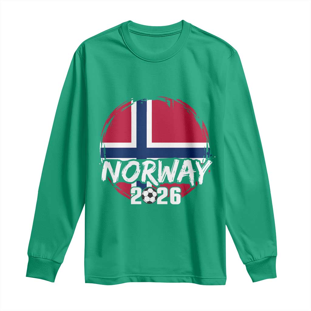 Norway 2026 Soccer Football Fan Norwegian Flag Long Sleeve Shirt
