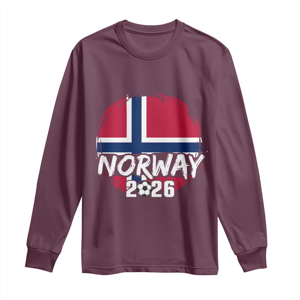 Norway 2026 Soccer Football Fan Norwegian Flag Long Sleeve Shirt