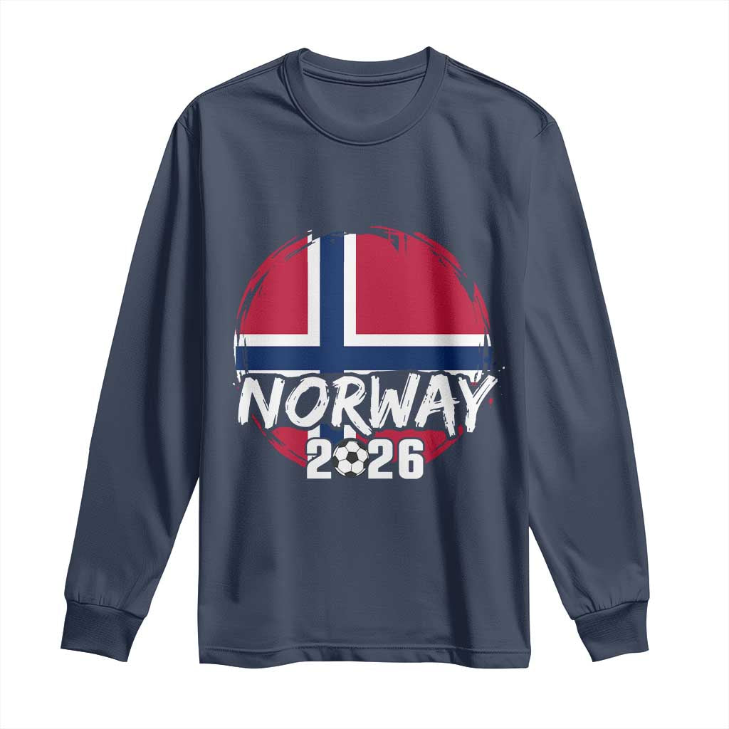 Norway 2026 Soccer Football Fan Norwegian Flag Long Sleeve Shirt
