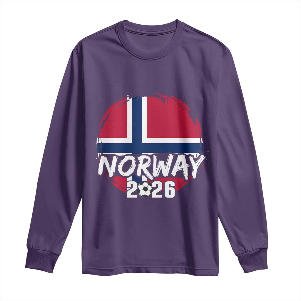 Norway 2026 Soccer Football Fan Norwegian Flag Long Sleeve Shirt