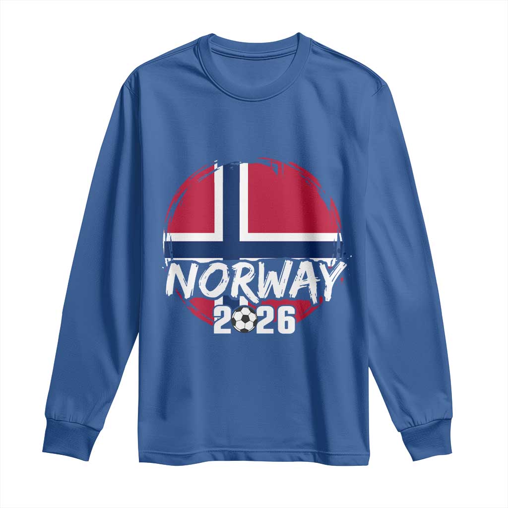 Norway 2026 Soccer Football Fan Norwegian Flag Long Sleeve Shirt