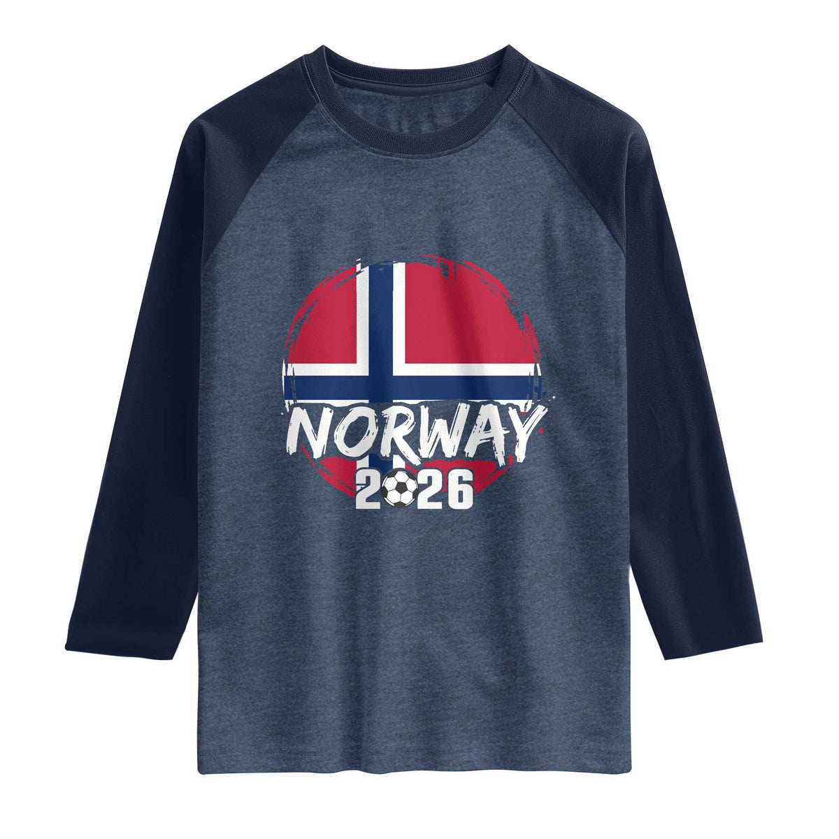 Norway 2026 Soccer Football Fan Norwegian Flag Raglan Shirt