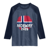 Norway 2026 Soccer Football Fan Norwegian Flag Raglan Shirt