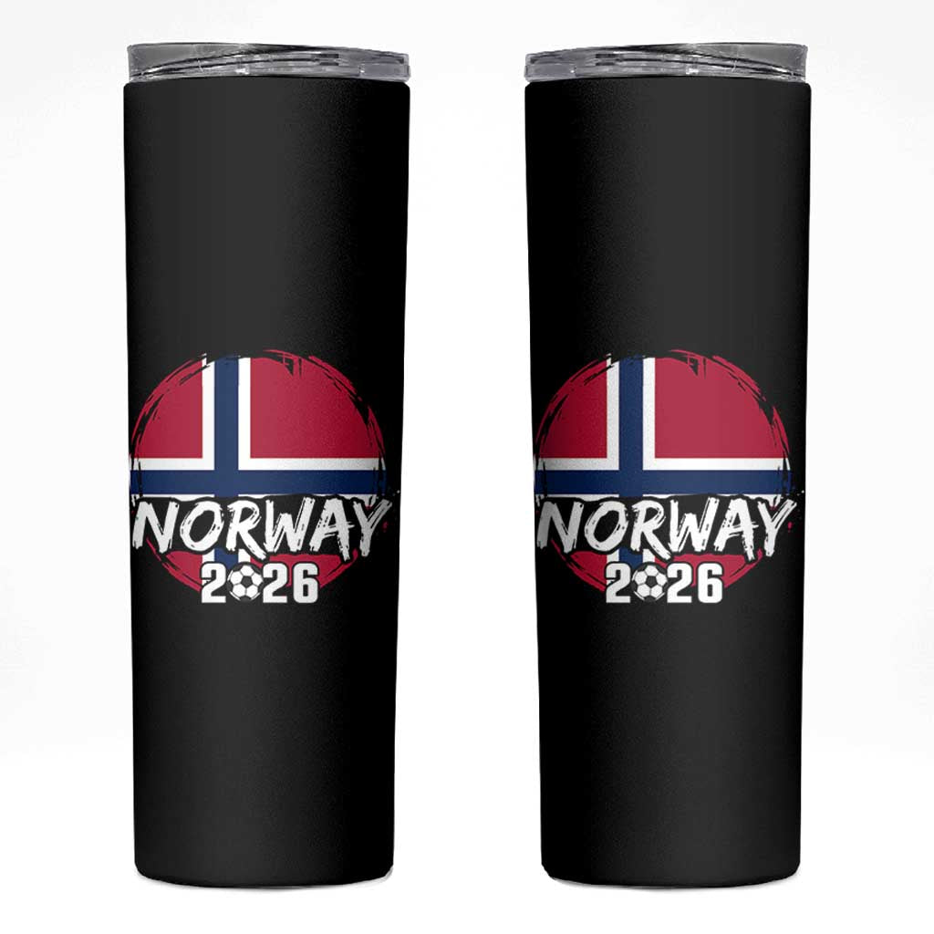 Norway 2026 Soccer Football Fan Norwegian Flag Skinny Tumbler