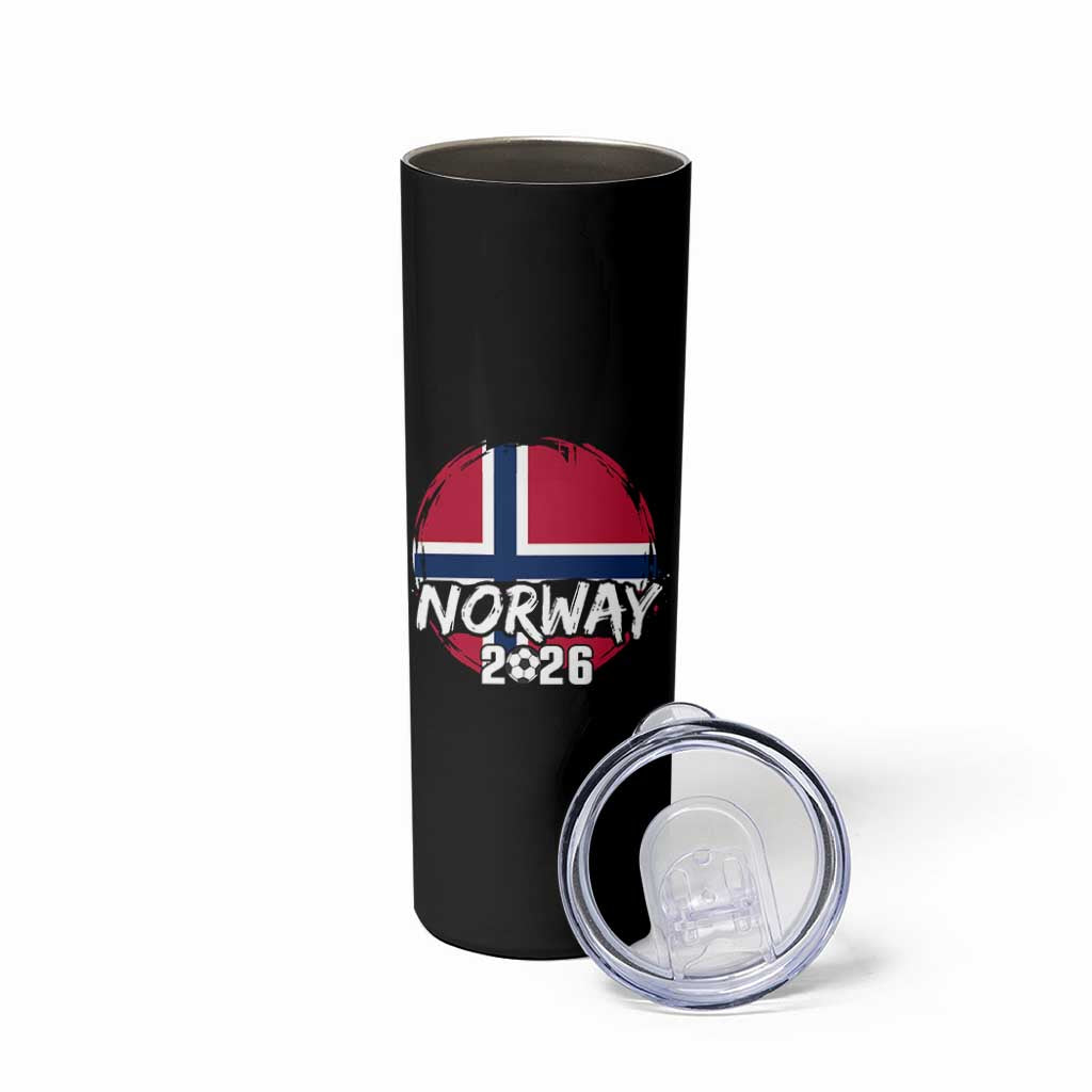 Norway 2026 Soccer Football Fan Norwegian Flag Skinny Tumbler