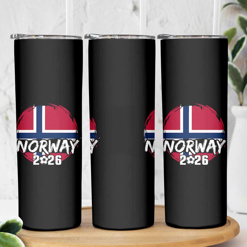Norway 2026 Soccer Football Fan Norwegian Flag Skinny Tumbler